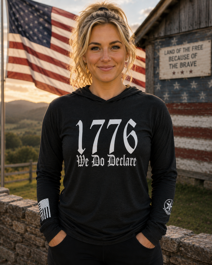1776 Founders Hooded long-sleeve tee