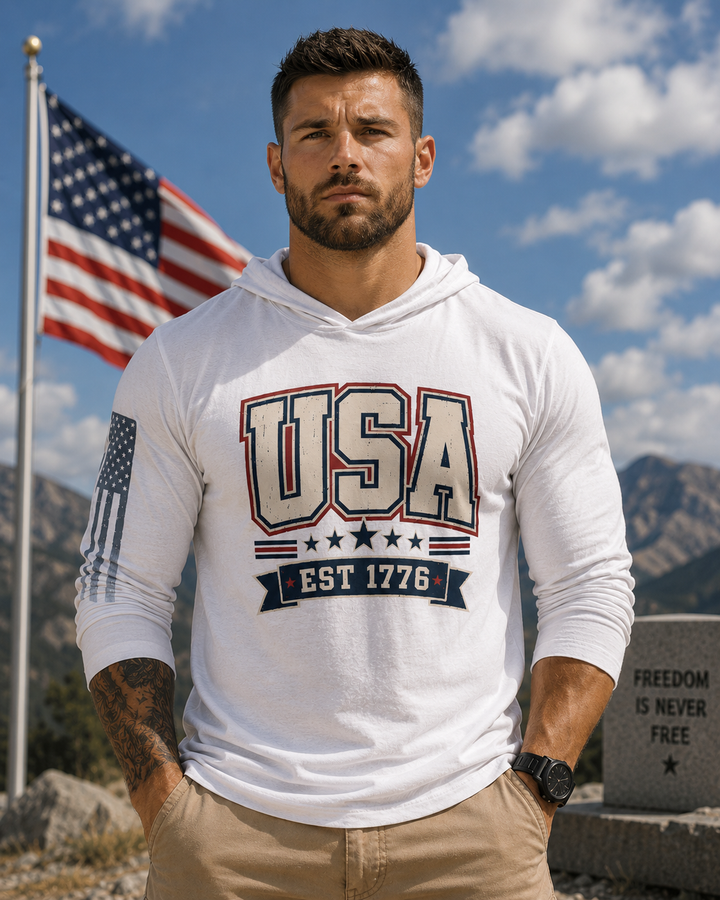 American Varsity Hooded Shirt