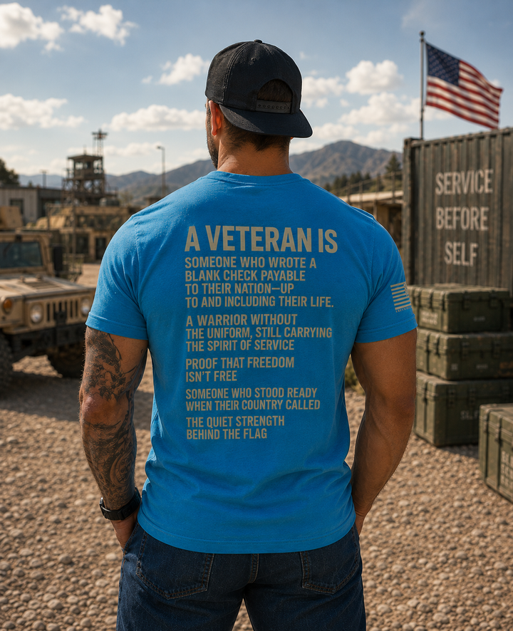 Veteran Blank Check T-Shirt | Military Service and Sacrifice Patriotic Tee